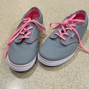 Van’s Gray with Pink Shoe Strings.  Size Women’s 8.